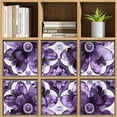 thumbnail image 4 of Collapsible Oxford Fabric Storage Cubes with Handles, Large Mid Foldable Oxford Cloth Bins Set of 2/6, Closet Organizers for Shelves Clothes Home Kitchen Toy - Purple Flower, 4 of 7