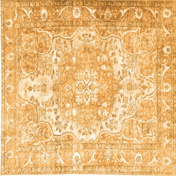 Ahgly Company Indoor Square Persian Orange Traditional Area Rugs, 7' Square