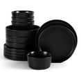 thumbnail image 1 of Stone Lain Celina Stoneware 12 Piece Dinnerware Set, Service for 4, Black Matte, 1 of 9