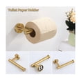 thumbnail image 6 of CROPD Bathroom Hardware Set 4-Piece Brushed Gold, SUS304 Stainless Steel Bathroom Fixtures Accessory Kit with Towel Hook X 2, Toilet Paper Holder and Rotary Towel Ring, Wall Mount, 6 of 9