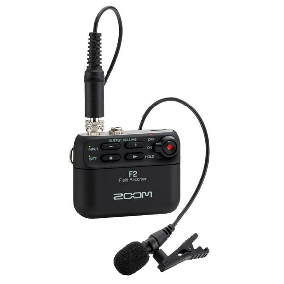 Zoom F2 Ultracompact 512 GB Portable Voice Recorder with Lavalier Microphone