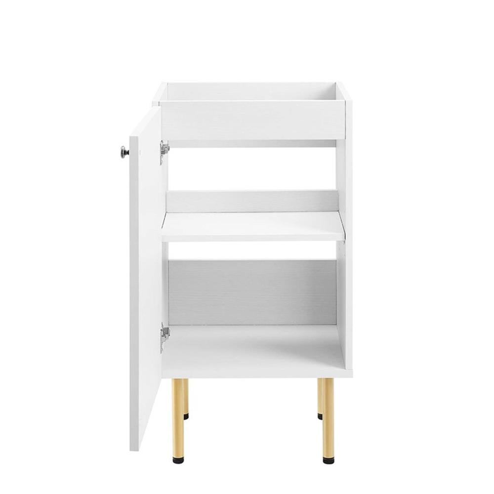 Modway Chaucer 18" Wood & Rattan Bathroom Vanity Cabinet in White
