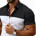 thumbnail image 6 of FRSASU Men's Casual Polo Shirt Short Sleeve Color Block Breathable Summer Golf Work Travel Beach Tops Black, 6 of 7