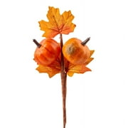 Factory Direct Craft Orange Artificial Pumpkin and Maple Leaf Picks