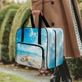 thumbnail image 3 of ZIATUBLE Sea Beach Sewing Machine Cases Starfish Shells Organizer Bag Reusable Carrier Supply Organizer for Accessories with 4 Bottom Rubber Pads Sewing Machine Totes to Prevent Scraping, 3 of 7