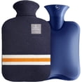 thumbnail image 1 of Bouillotte 2 Litres (Bleu Profond) Chauffe et Réutilisable Pack Chaud Froid avec Rayures Classiques pour Soulagement de la Douleur Thérapie Chaud Froid, 1 of 4