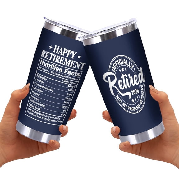 Retirement Gifts for Men 2026 - Retired Not My Problem Anymore - Retirement Tumbler for Him, Father, Husband - Retired Gifts for Men, Navy Tumbler 20 Oz, Fathers Day, Christmas Gift