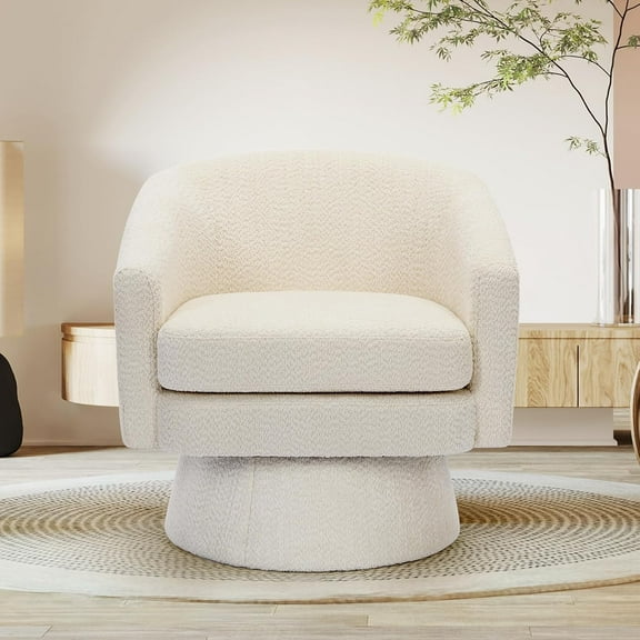 360° Swivel Accent Chair with Storage - 1 PCS Modern Chenille Lounge Chair, Reading Armchair, Velvet Club Chair for Living Room, Bedroom, Office, Small Space, Apartment, Mid-Century Modern Home Decor