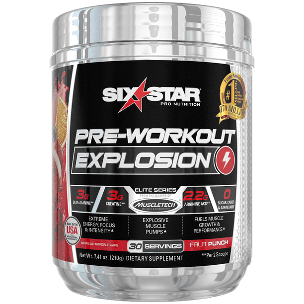 Elite Series Explosion Pre Workout Powder, Extreme Energy, Focus and