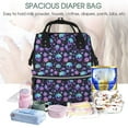 thumbnail image 5 of Fuzoiu purple Skull flower Print Diaper Bag Backpack,Baby Essentials Travel Tote,Multi function Waterproof Diaper Bag, Travel Essentials Baby Bag - Unisex, 5 of 6