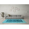 thumbnail image 3 of Ahgly Company Indoor Rectangle Oriental Light Blue Traditional Area Rugs, 5' x 7', 3 of 4