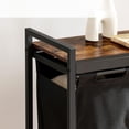 thumbnail image 3 of Laundry Hamper, Laundry Sorter 2 Section, 2 × 13 Gal (49.5L), Laundry Basket with Wheels, Rolling Cart, Pull-Out and Removable Oxford Fabric Bags, Rustic Brown and Black, 3 of 6