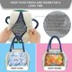 thumbnail image 3 of Bolsa de almuerzo para mujeres y hombres, elegante bolsa de almuerzo colorida, lonchera aislada a prueba de fugas, bolsa de almuerzo reutilizable para preparar comidas (beige y verde) 23 x 1, 3 of 5