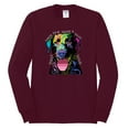 thumbnail image 2 of Love Can Make a Tail Wag Pitbull Dog Lover Mens Long Sleeve Shirt, Maroon, 3XL, 2 of 3