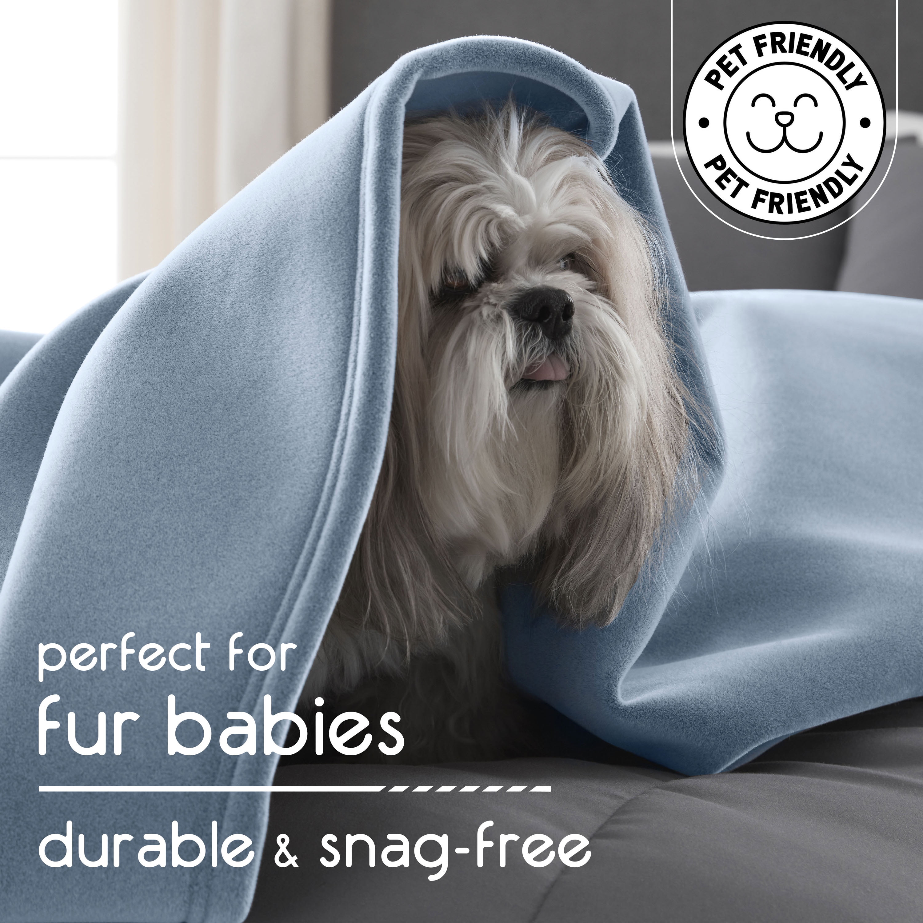 Soft All-Season Fleece Throw Blanket – Cozy Layering Bed Blanket – Twin Size – Blue