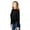 Black, variant on Women's Long Sleeve Sweatshirt French Terry Pullover Hoodie T1481 - Navy - Small