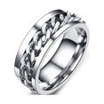 thumbnail image 3 of Miangastore Simple Ring Delicate Finger Ring Stainless Steel Jewelry Creative Ring Fashion Finger Ring for Man Boy Male (Steel Color With Box Size 10), 3 of 9