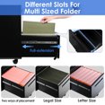 thumbnail image 4 of 25.4" Deep 2-Drawer Steel Filing Cabinet with Lock and Wheels, Mobile Under Desk Vertical File Cabinet for Home Office, Fits A4/Legal/Letter-Sized Files, Round Edge, 4 of 10
