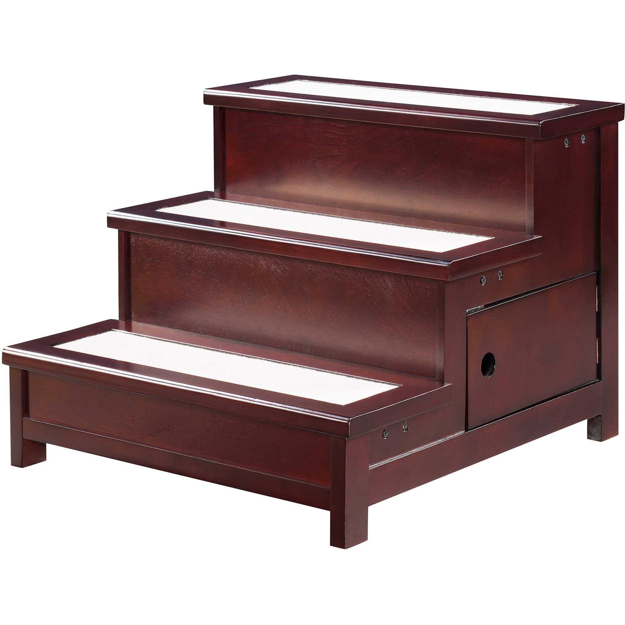 Elegant Home Fashions Wooden Dog Stairs, Brown/Mahogany, 18.11"L x 19"W