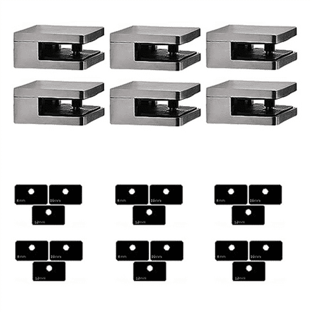 

6 Pieces of Stainless Steel Glass Clips Adjustable Glass Shelf Brackets Glass Stair Guardrail Fish Mouth Fixing Clips