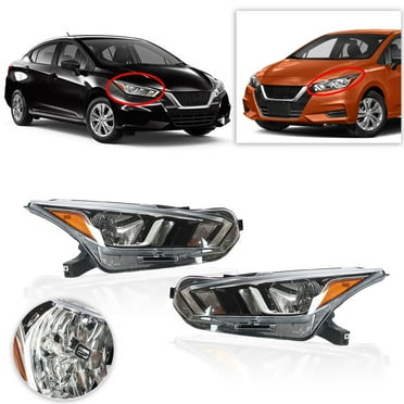 SEBLAFF Headlights Assembly Replacement for Nissan Versa S SV 2020-2021 Headlights Halogen Driver and Passenger Side
