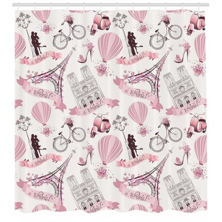 Eiffel Tower Shower Curtain Travel In Paris Theme Honeymoon