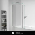 thumbnail image 4 of Fine Fixtures Frameless Fixed Tub Shower Glass Panel - Clear Tempered Glass Bathroom Shower Door 34" W x 58" H Polished Chrome Finish, 4 of 11