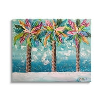 Stupell Industries Vivid Hue Palm Trees Landscape Painting Gallery Wrapped Canvas Art Print Wall Art, 20 x 16