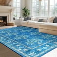 thumbnail image 2 of Wondo 5' x 8' Low Pile Area Rugs, Machine Washable Rug for Living Room, Bedroom, Kids' Room & High-Traffic Areas, Light Blue, 2 of 7