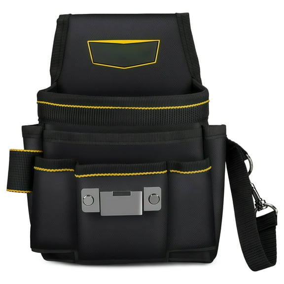 Electrician Tool Pouch with Belt Clip, 18 Pockets, Quality Nylon Tool Organizer for Electricians, Heavy-Duty Oxford Fabric, Adjustable Waist Belt, Waterproof and Scratch-Resistant
