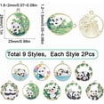 thumbnail image 2 of 1 caja de 18 amuletos de panda de 9 estilos, a granel, lindos amuletos de animales, aleación, moneda, esmalte, dorados, mini pandas, bambú, animales de parte posterior plana, dije de oso, 2 of 6