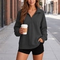 thumbnail image 6 of GUACER Long Sleeve Tops for Women Hoodless Trendy Oversized Half-Zip Soft Casual Pullover Sweatshirts, 6 of 9