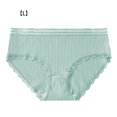 thumbnail image 2 of Guardurnaity TureClos, 3 uds., ropa interior de algodón para mujer, bragas transpirables para niña, bragas elásticas que absorben la humedad con borde de Ropa interior verde L, 2 of 6
