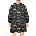 thumbnail image 2 of Wearable Oversized Blanket,Neon Controllers Games Icons Black Pattern Wearable Blanket Hoodie for Adults,Cozy Hooded Blankets with Super Pockets,Super Warm Fuzzy Pullover for Women & Men, 2 of 6