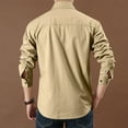 thumbnail image 4 of QATAINLAV Quick Dry Cargo Shirts for Men Big and Tall Long Sleeve Work Tops Outdoor Casual Button Down Blouse with Pockets Hoy Oferta Flash Army Green XXL, 4 of 5