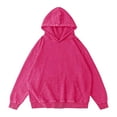 thumbnail image 2 of Momasggi Oversized Vintage Hoodie for Men Big and Tall Long Sleeve Drop Shoulder Hooded Sweatshirt Fashion Solid Color Pullover Tops with Pockets Hot Pink M, 2 of 3
