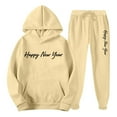 thumbnail image 3 of VBTAPA Happy New Year Sweatsuits for Men Tracksuit Outfits 2 Piece Fleece Hoodies and Sweatpants Sets Jogging Suits Khaki M, 3 of 6
