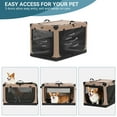 thumbnail image 6 of Petsfit 30inch Soft Pet Crate, 30" L x 20" W x 19" H Dog Travel Kennel with Adjustable Fabric Cover by Spiral Iron Pipe, 3 Door ,Brown, 6 of 9
