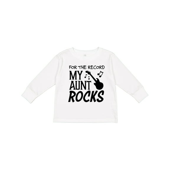 Inktastic For the Record, My Aunt Rocks Boys or Girls Long Sleeve Toddler T-Shirt