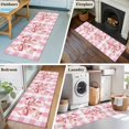 thumbnail image 5 of 2'x6' Rug Runners for Hallways Kitchen, Pink Floral Print Non Slip Entryway Beside Floor Carpet Runner, Checkered Bow Rose Flower Gingham Washable Laundry Room Bedroom Throw Rugs Mat for Family Pet, 5 of 8