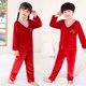 thumbnail image 1 of Conjunto de pijamas de terciopelo Coral de Navidad para niños de Año Nuevo, pijamas para niñas, ropa de dormir de manga larga de franela cálida para invierno, ropa de casa para niños, 1 of 4