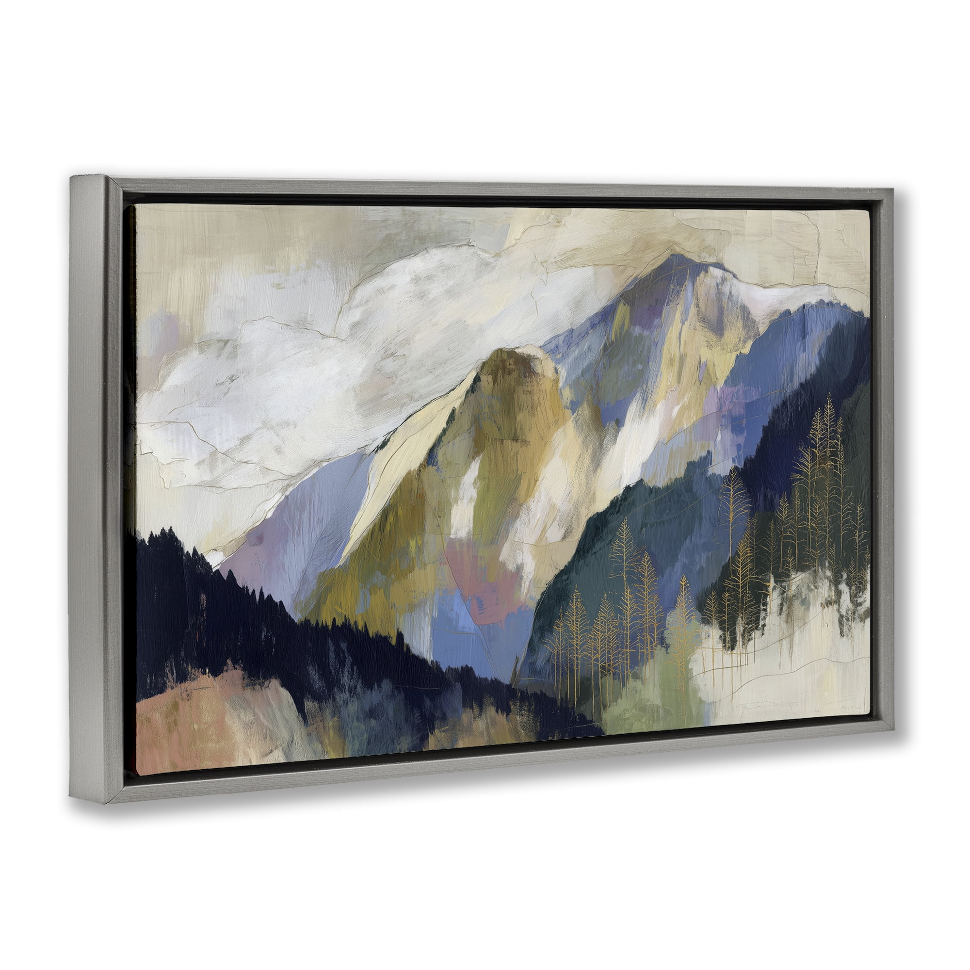 Stupell Industries Mountain Forest Landscape Gray Framed Floater Canvas Wall Art, design by Chromatic Storm Studio