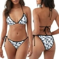 thumbnail image 3 of Gaeub Navy Blue Anchors Print Women's Triangle Bikini,String Bikini Set,Two Piece Swimsuit Bathing Suits, 3 of 5