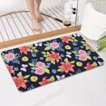 thumbnail image 4 of Pioneer Flower Floral Print Pattern Bathroom Rugs Mat, Non Slip Microfiber Bathroom Rug with Rubber Backing, Soft Mats for Bathroom Floor Tub Shower, 17"x30", 4 of 5