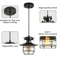 thumbnail image 2 of Vintage Farmhouse Adjustable Pendant Light, Black Metal Cage Hanging Lamp for Kitchen Island, Entry, Bedroom, Living Room (1 Light), 2 of 7