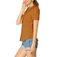 thumbnail image 5 of INSPIRE CHIC Women's Vintage Sweet Doll Collar Button Down Soft Shirt L Burnt Orange, 5 of 8