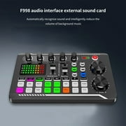 Lifetechs F998 Sound Card Professional Volume Adjustable USB Live Stream Audio Card Adapter for PC