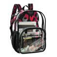 thumbnail image 2 of PVC Transparent Backpacks Clear Backpack for Travel and Outings Black and Red Leopard Print, 2 of 7