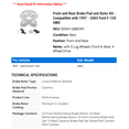 thumbnail image 2 of Front and Rear Brake Pad and Rotor Kit - Compatible with 1997 - 2003 Ford F-150 4WD 1998 1999 2000 2001 2002, 2 of 2