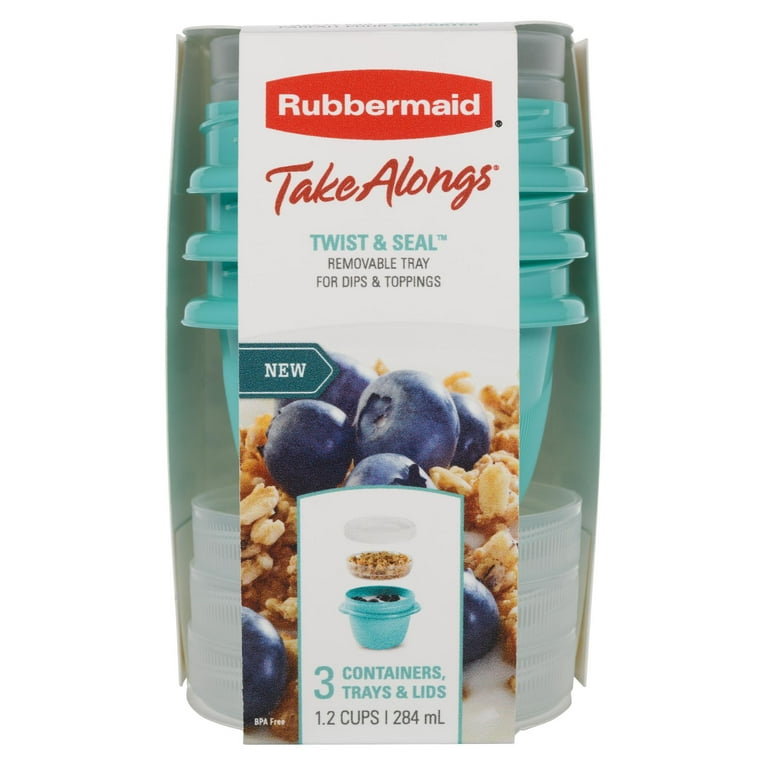 Rubbermaid Take Alongs Containers, Trays & Lids, Twist & Seal - 3 containers trays & lids